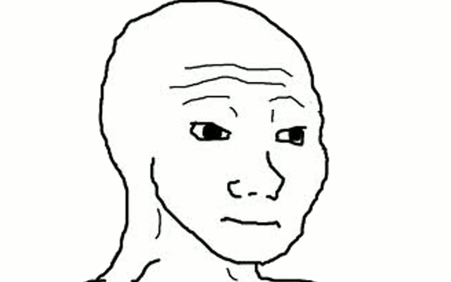 Simple Smug Wojak animation showing characteristic expression